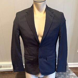 NHP Men’s 36S Classic Charcoal Pinstripe Blazer Formal 2-Button
